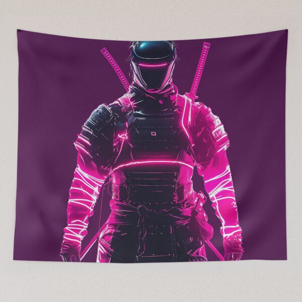Item preview, Neon Samurai Warrior in Glowing Armor designed and sold by PixelReverb.