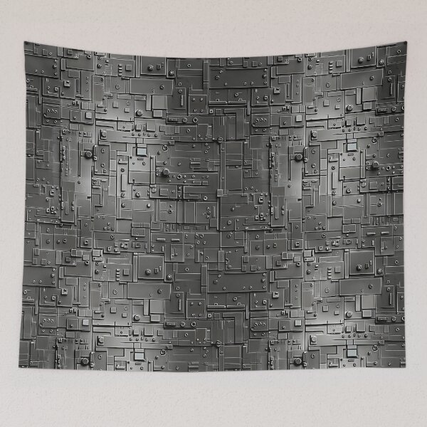 Item preview, Industrial Metal Aesthetic Pattern - Sci-Fi Motif designed and sold by HausKatz.