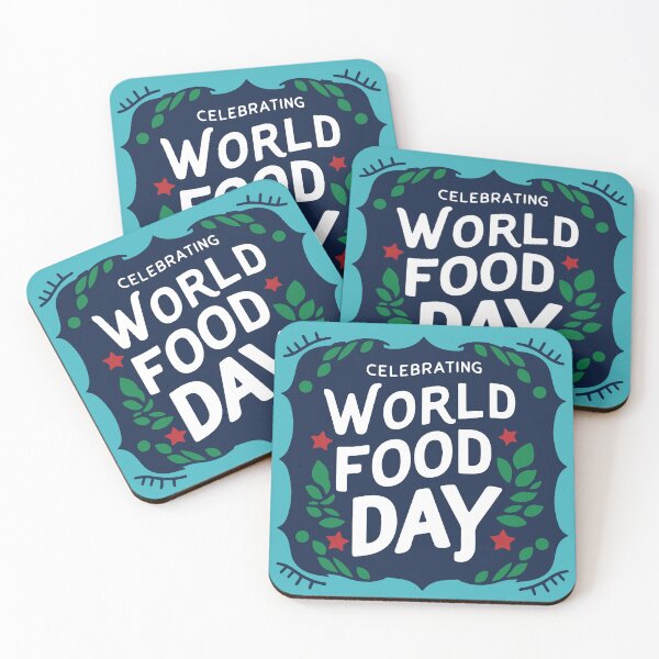 Item preview, world food day lettering poster minimal flat illustration design designed and sold by AtonuHaque.