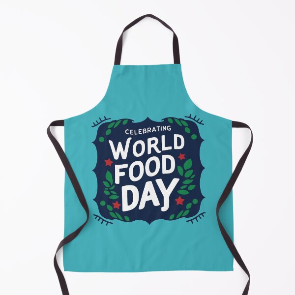Item preview, world food day lettering poster minimal flat illustration design designed and sold by AtonuHaque.
