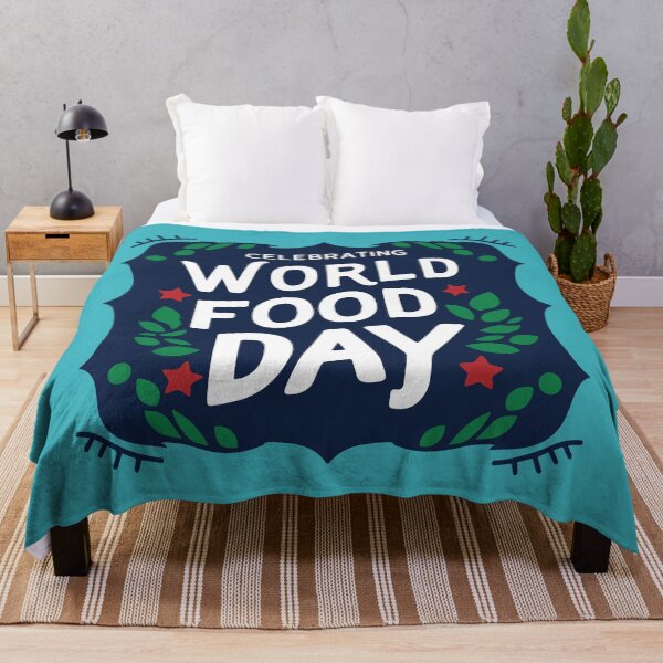 Item preview, world food day lettering poster minimal flat illustration design designed and sold by AtonuHaque.