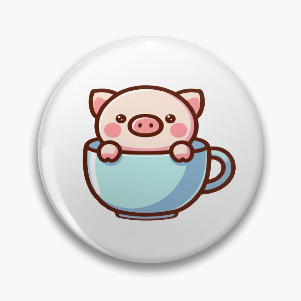 Item preview, Cup pig, pig in kawaii chibi style in a cup designed and sold by AdrianMDesigns.
