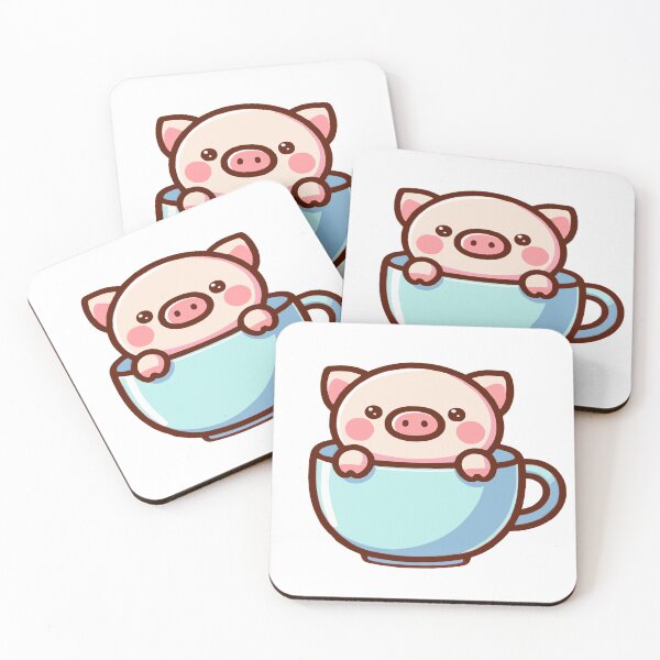 Item preview, Cup pig, pig in kawaii chibi style in a cup designed and sold by AdrianMDesigns.