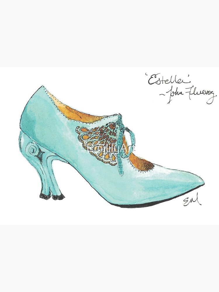 Ode to John Fluevog's Estella - Watercolor & Ink