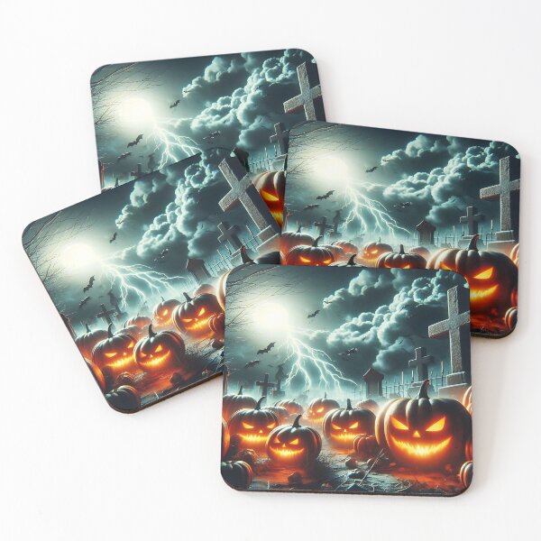 Item preview, Terrifying Halloween Pumpkins in a Graveyard designed and sold by Intriguing Designs.
