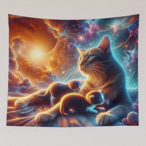 Item preview, Cosmic Cat and Kittens designed and sold by A-Man-and-a-Cat.