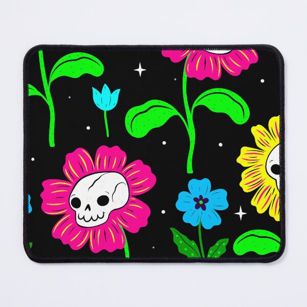 Item preview, halloween floral skull flowers black designed and sold by Gossip Rag.