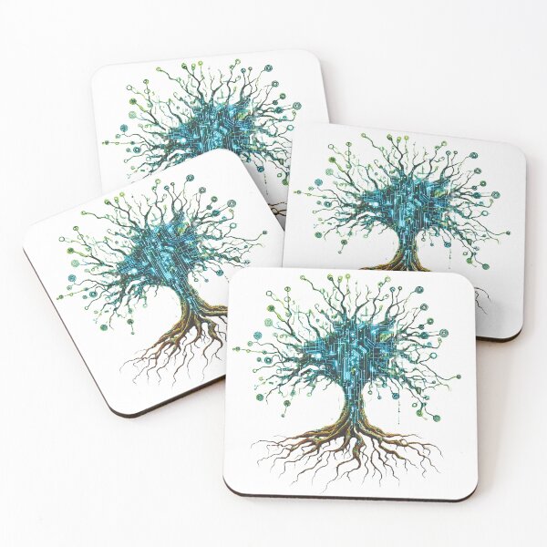 Item preview, Techno Tree of Life – Nature and Technology Intertwined designed and sold by kyroku.