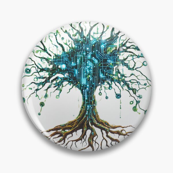 Item preview, Techno Tree of Life – Nature and Technology Intertwined designed and sold by kyroku.