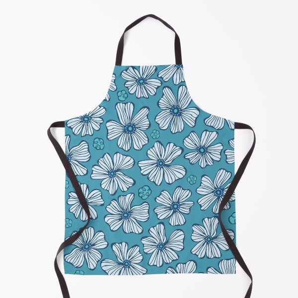 Item preview, Blue and White Hand Drawn Flowers Pattern designed and sold by schorrnuff.