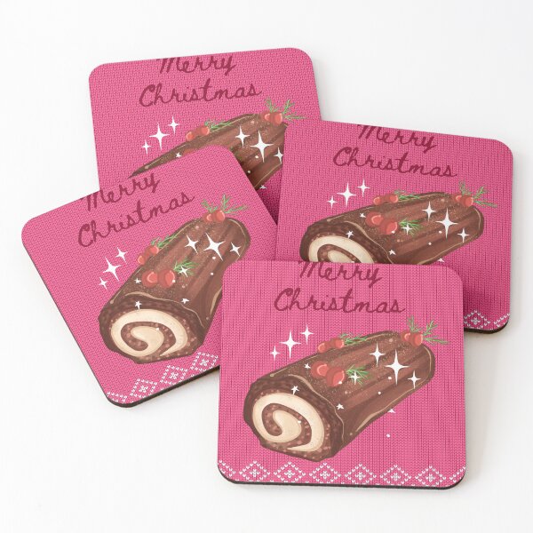 Artikelvorschau, Frohe Weihnachten Log - Rosa Weihnachtspullover entworfen und verkauft von bowsbotanicals.
