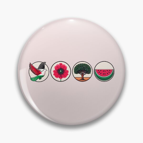Item preview, free palestine dove poppy flower olive tree watermelon palestine flag designed and sold by Slice Of Seed.