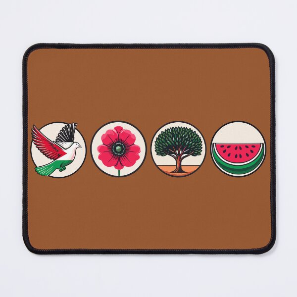 Item preview, free palestine dove poppy flower olive tree watermelon palestine flag designed and sold by Slice Of Seed.