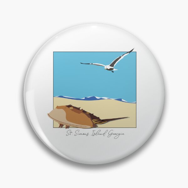 Item preview, Horseshoe Crab and Seagull Beach Design St. Simons Island, Georgia Script designed and sold by laughingwillows.