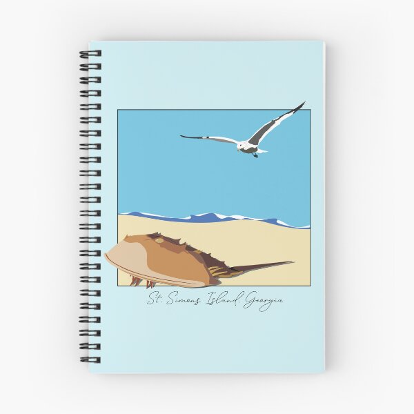 Item preview, Horseshoe Crab and Seagull Beach Design St. Simons Island, Georgia Script designed and sold by laughingwillows.