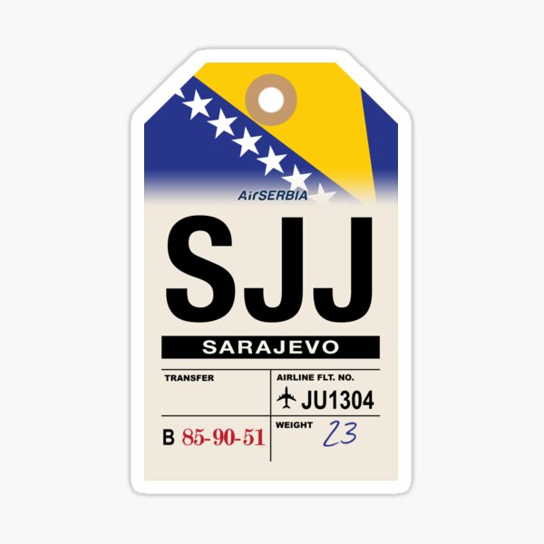 Item preview, Sarajevo (SJJ) Bosnia and Herzegovina Airline Luggage Tag designed and sold by travelwitheric.