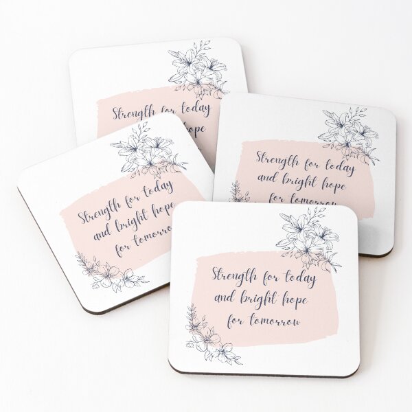 Item preview, Strength and Hope for Today and Tomorrow Floral Script designed and sold by MochaMeli.