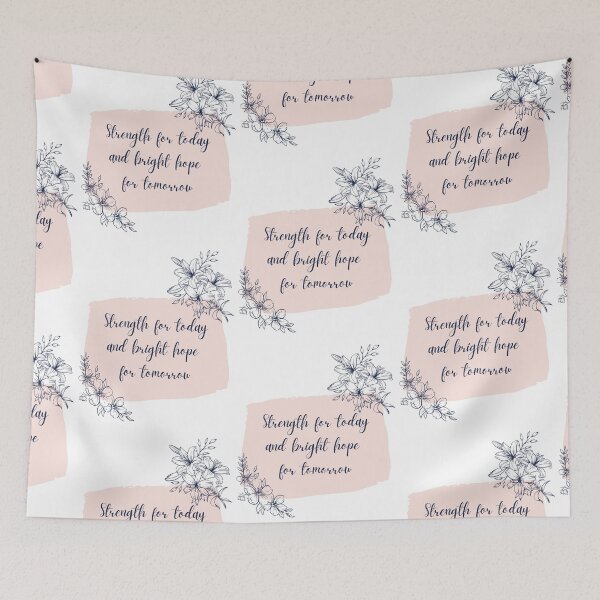 Item preview, Strength and Hope for Today and Tomorrow Floral Script designed and sold by MochaMeli.