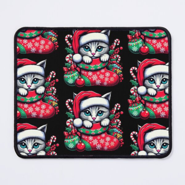 Item preview, Christmas cat with a Christmas sock Pattern,RBCozyHolidays,CozyHolidays designed and sold by Expressions-Sel.