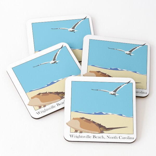 Item preview, Horseshoe Crab and Seagull Beach Design Wrightsville Beach, North Carolina Baskerville designed and sold by laughingwillows.