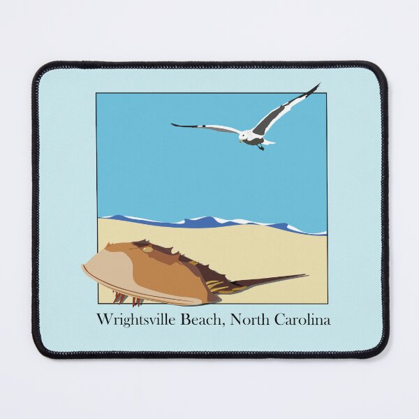 Item preview, Horseshoe Crab and Seagull Beach Design Wrightsville Beach, North Carolina Baskerville designed and sold by laughingwillows.