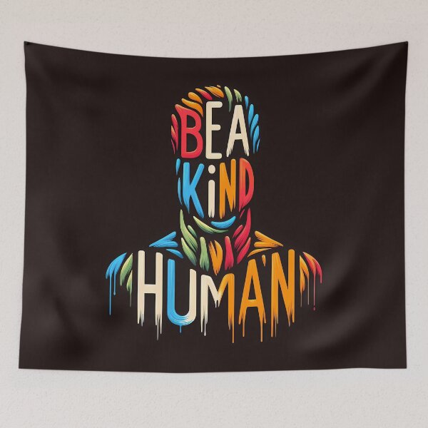 Item preview, be a kind human, typography designed and sold by maxmaj.