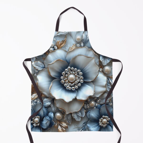 Item preview, Silver and Blue Floral Arrangement with Pearls and Gold Accents designed and sold by regalaibylondon.