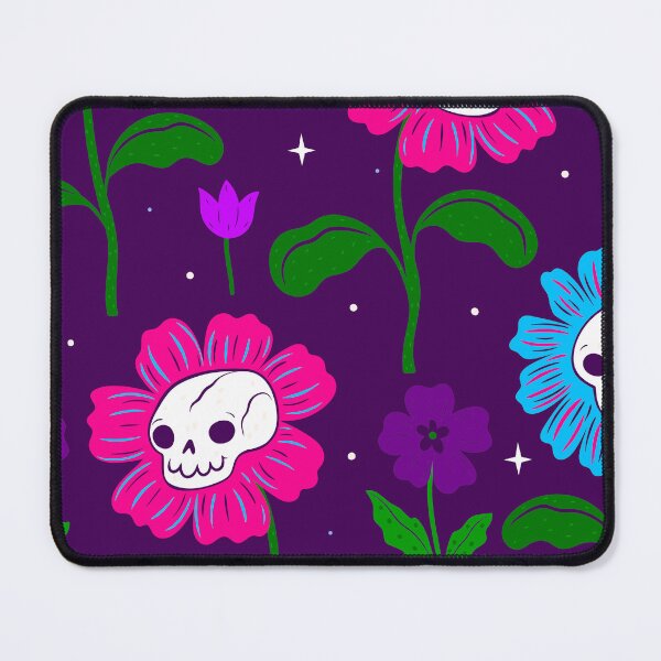 Item preview, halloween floral skull flowers purple designed and sold by Gossip Rag.