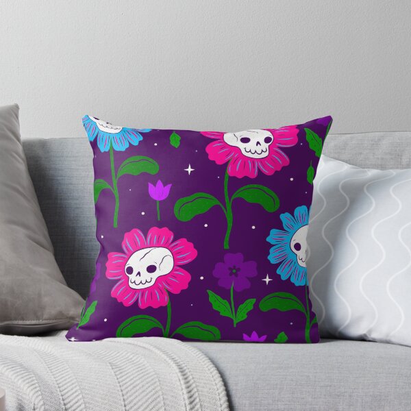 Item preview, halloween floral skull flowers purple designed and sold by Gossip Rag.