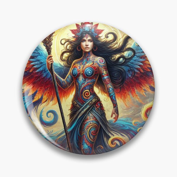 Item preview, Vibrant Mythical Warrior Fantasy Goddess Art Print designed and sold by CultDigHoriz.