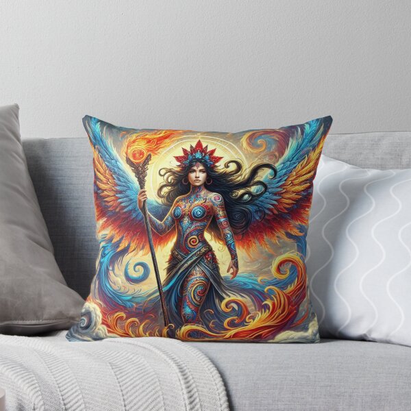Item preview, Vibrant Mythical Warrior Fantasy Goddess Art Print designed and sold by CultDigHoriz.