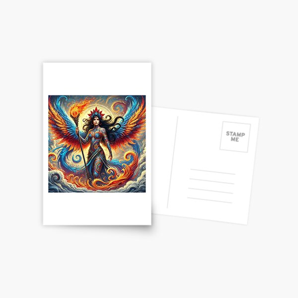 Item preview, Vibrant Mythical Warrior Fantasy Goddess Art Print designed and sold by CultDigHoriz.