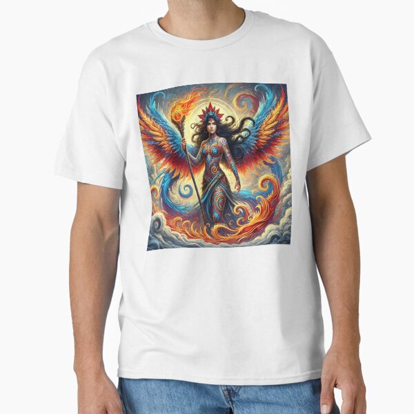Item preview, Vibrant Mythical Warrior Fantasy Goddess Art Print designed and sold by CultDigHoriz.