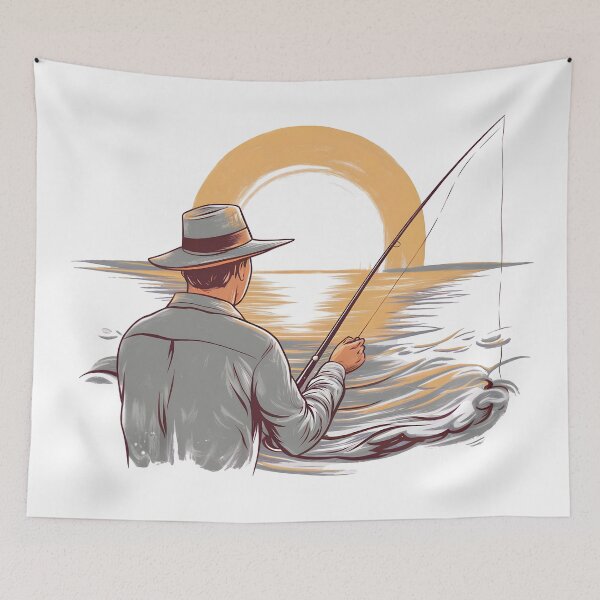Item preview, A man, his rod, and the open sea designed and sold by CooperApe.