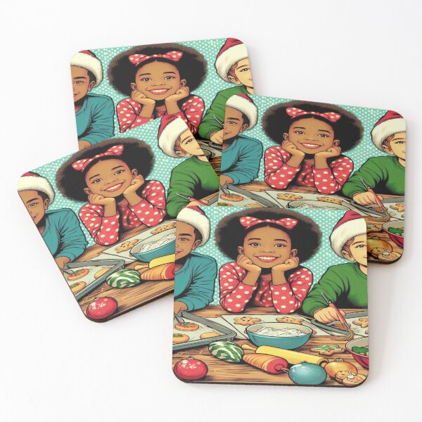 Item preview, cozy holiday feel Children cook Christmas Cookies ,RBCozyHolidays,CozyHolidays designed and sold by Expressions-Sel.