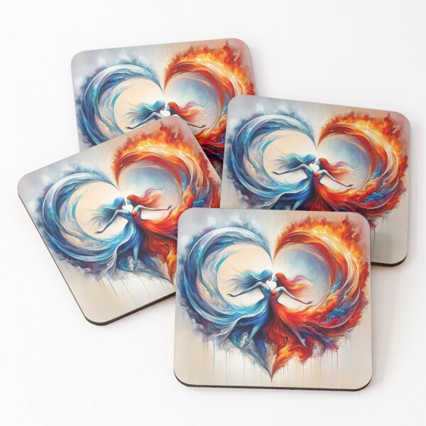 Item preview, Yin and Yang Fire and Water Elemental Print designed and sold by CultDigHoriz.