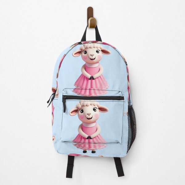 Item preview, A cartoon sheep in a pink dress is smiling and looking at the camera designed and sold by PWDigitalArt.