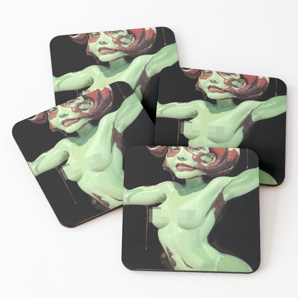 Item preview, Sasha blurred green sexy girl flat chest designed and sold by Dattorni-Store.