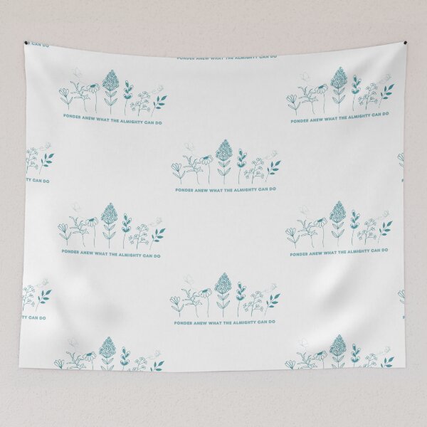 Item preview, Ponder and Praise to The Lord Almighty Blue Floral Sketch designed and sold by MochaMeli.