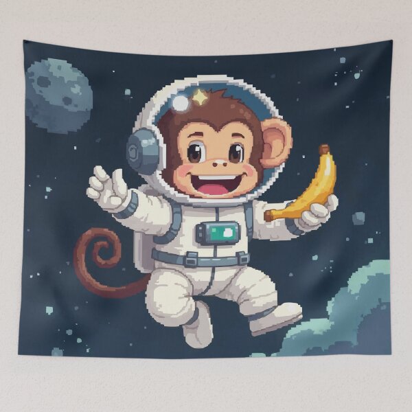 Item preview, Pixel Adventures of the Astronaut Monkey designed and sold by NaturePixel.