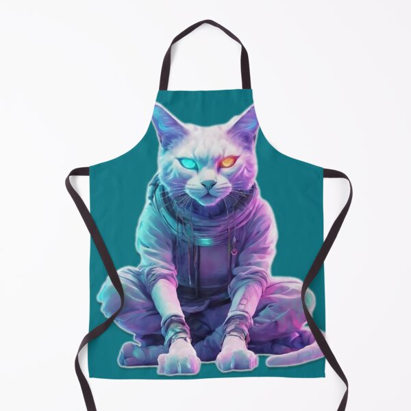 Item preview, Mystical Cyberpunk Cat with Dual-Color Eyes designed and sold by WILD-WILD-CAT.