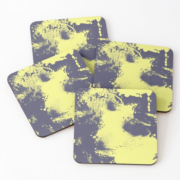 Item preview, Abstract Paint Splatter Blue Grey and Yellow designed and sold by Jessica Erin.