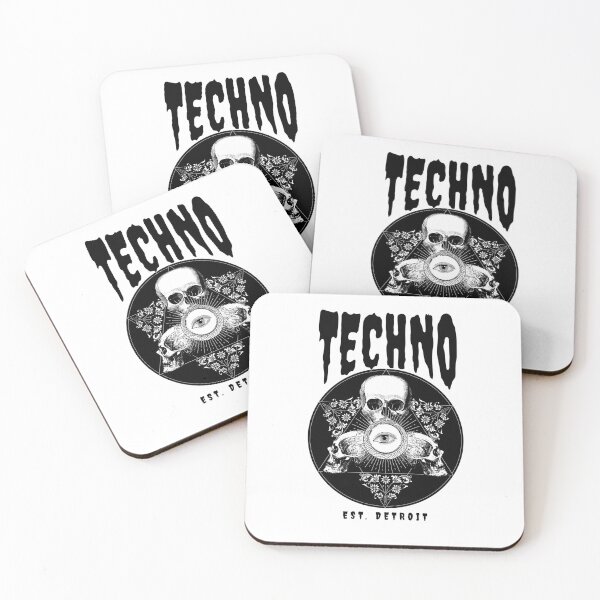 Item preview, TECHNO  - Skull Darkness (Black)  designed and sold by Discothreadz.
