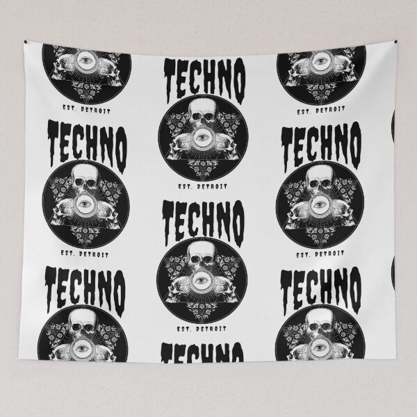 Item preview, TECHNO  - Skull Darkness (Black)  designed and sold by Discothreadz.