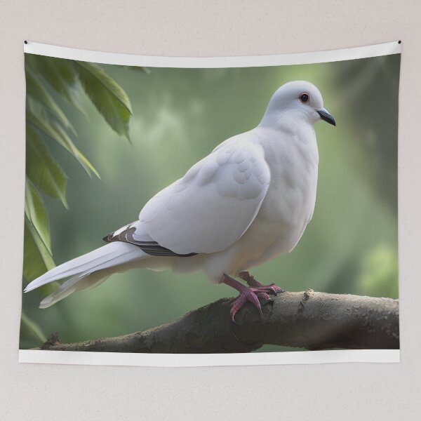 Item preview, white dove sits gracefully on a tree branch designed and sold by InezPhotography.
