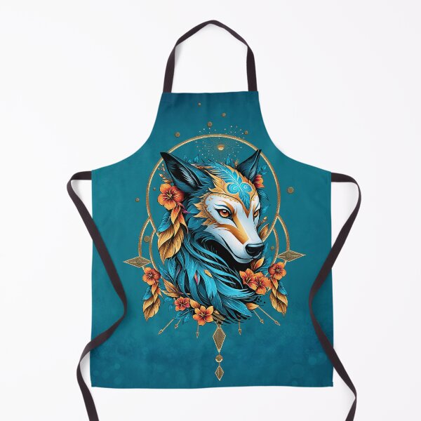 Item preview, Stylized wolf with bright blue and gold fur. designed and sold by nicky2342.