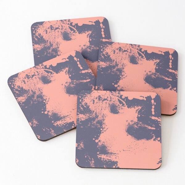 Item preview, Abstract Paint Splatter Blue Grey and Pastel Orange designed and sold by Jessica Erin.