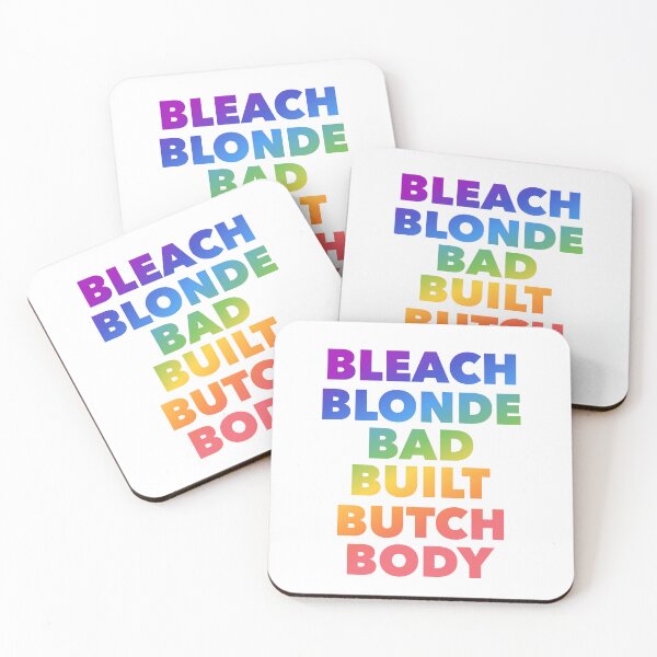 Item preview, Bleach blonde bad built butch body Pride rainbow designed and sold by Tinybluebird.