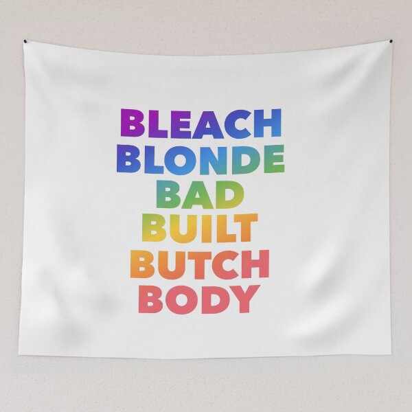 Item preview, Bleach blonde bad built butch body Pride rainbow designed and sold by Tinybluebird.