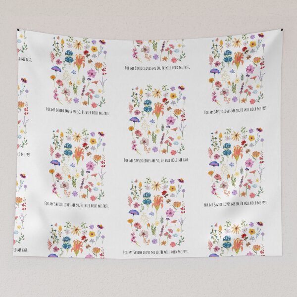 Item preview, He Will Hold Me Fast Wildflower Collage designed and sold by MochaMeli.